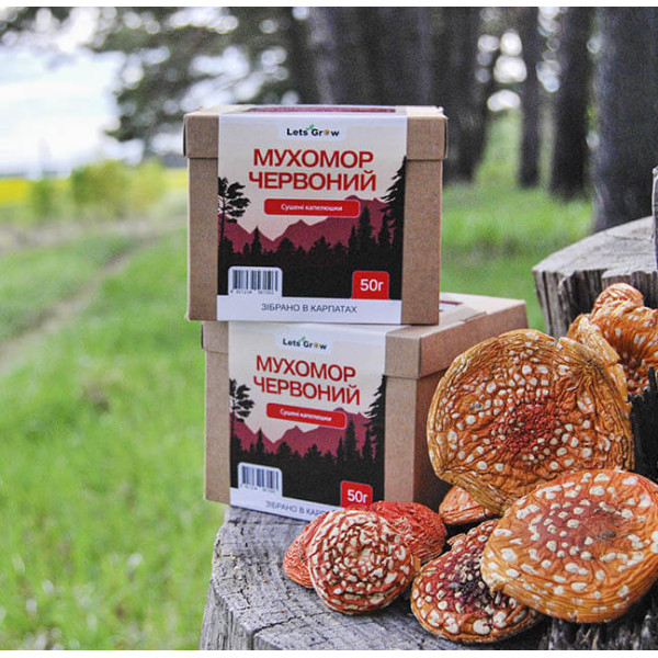 Мухомор красный сушёные шляпки, 50г
