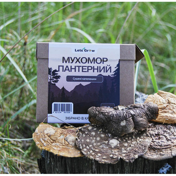 Пантерный мyxoмop сушёные шляпки, 50г