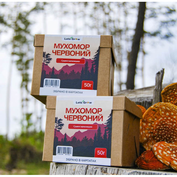 Мухомор красный - сушеные шляпки (50г) для микродозинга