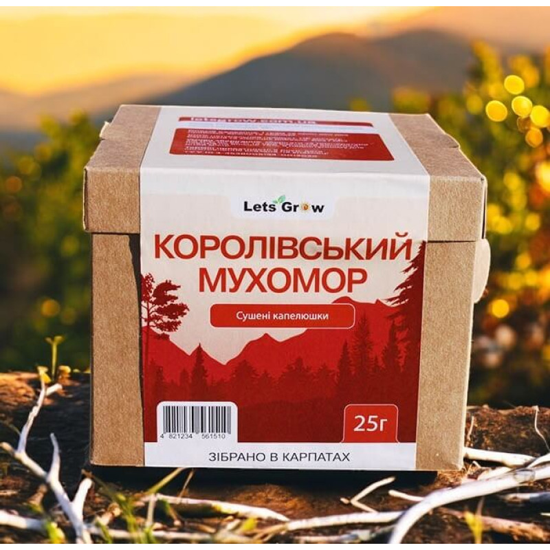 Сушений Королівський Мухомор відбірні капелюшки – 25 г