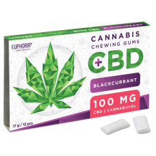 Жувальна гумка з CBD - Euphoria - чорна смородина, 12шт
